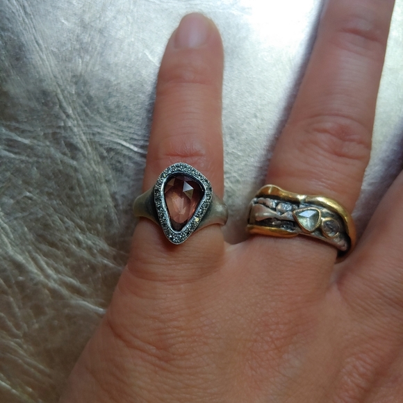 Hum Solid Sterling Silver One Off Corundum Brown Sapphire Ring One Of a Kind - Picture 4 of 16